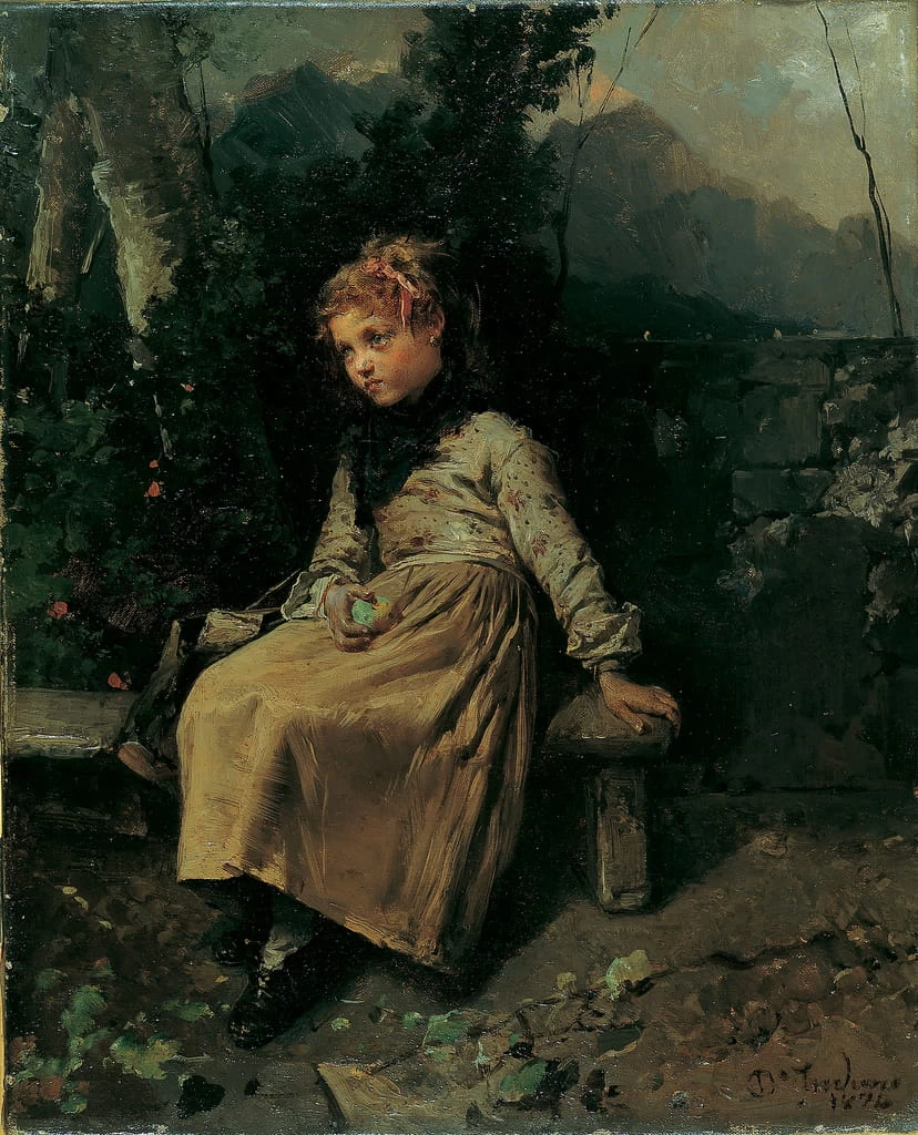 Bambina seduta in giardino - Civiche Raccolte D'Arte Museo Dell'Ottocento Villa Belgiojoso Bonaparte Collezione Grassi, Milan